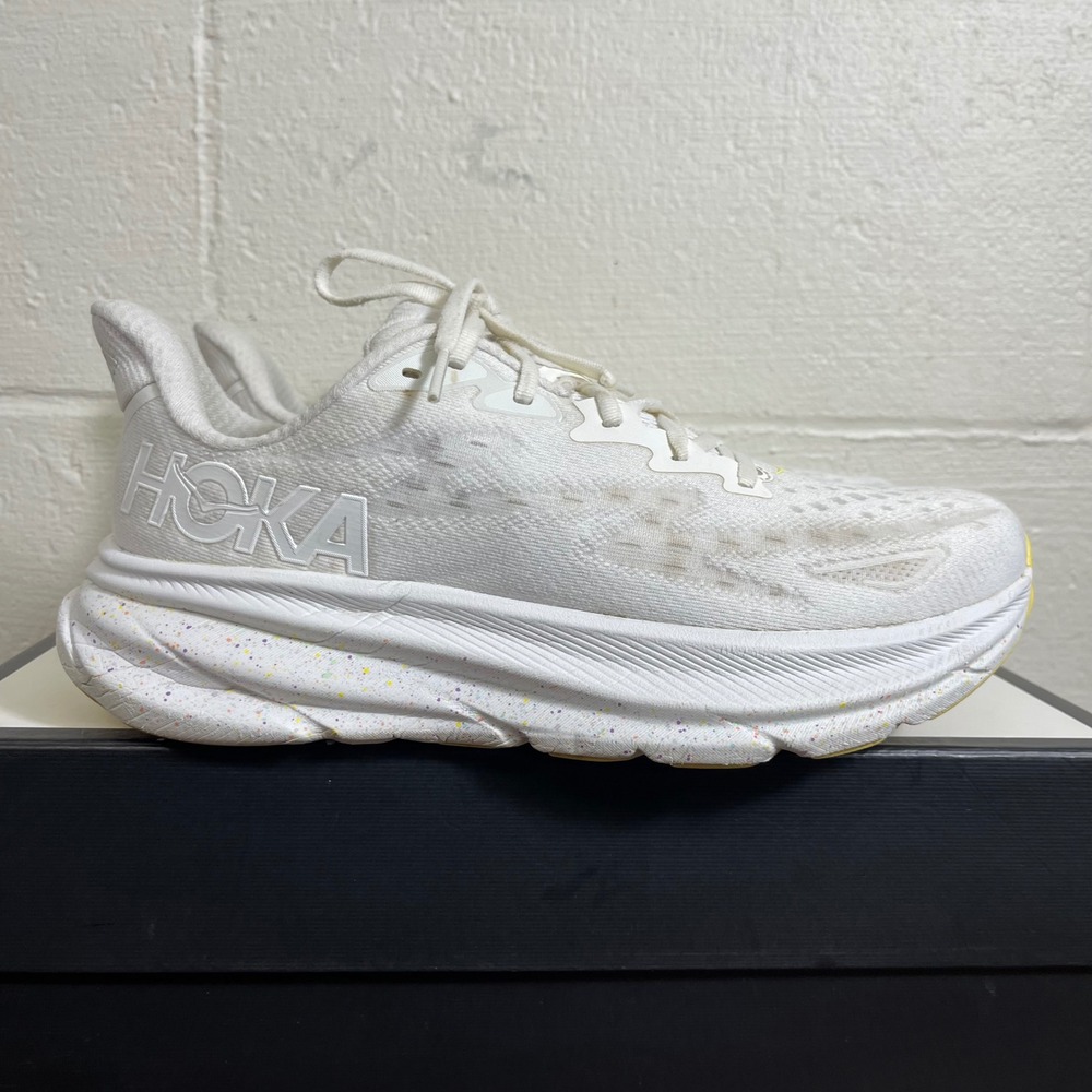 Hoka‎ One One Clifton 9 1127896-WTL White Lemonade Running Shoes Women's 10 B